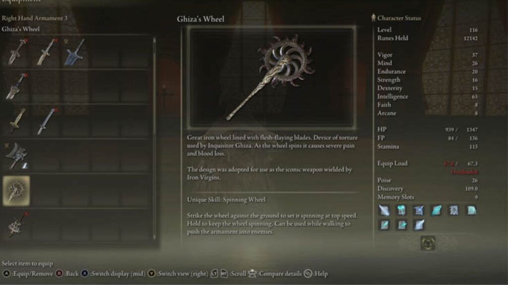 ghiza's wheel elden ring