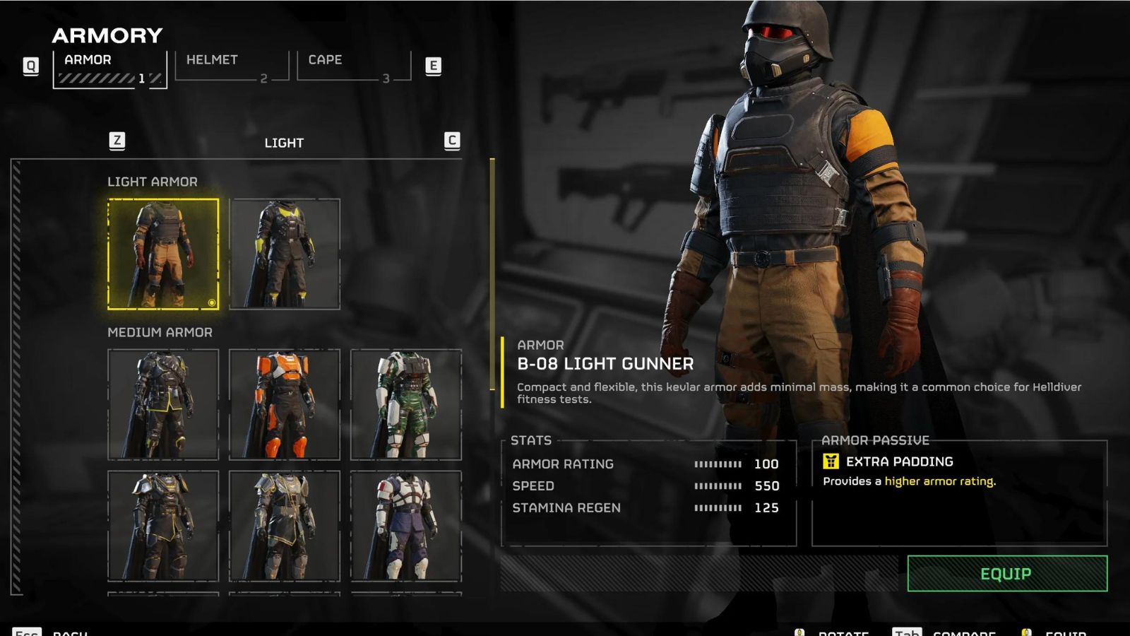 How To Get The B-08 Light Gunner Armor Set In Helldivers 2