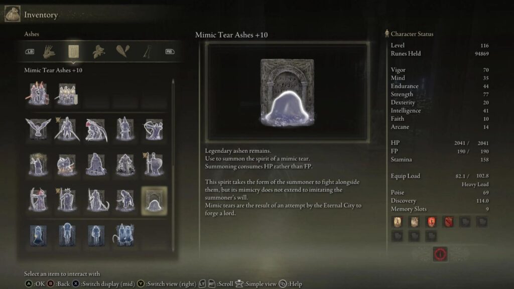 mimic tear ashes elden ring