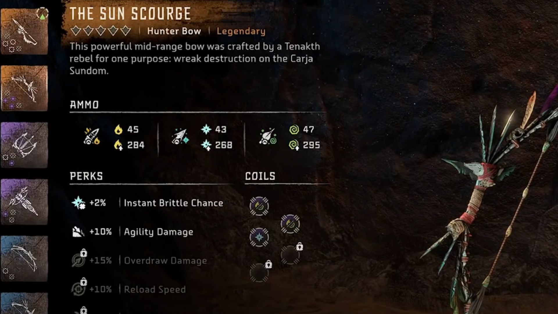 all legendary weapons in horizon forbidden west