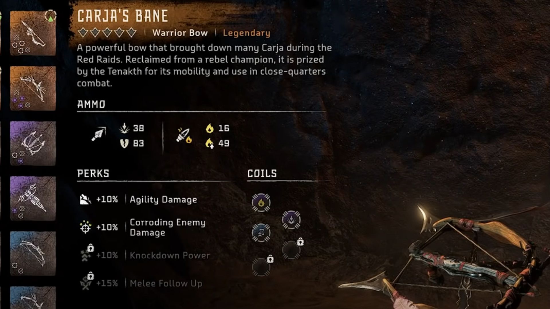 all legendary weapons in horizon forbidden west