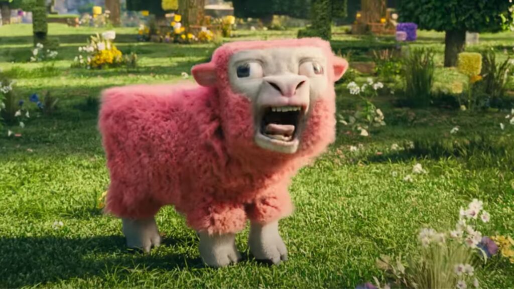 minecraft movie pink lamb