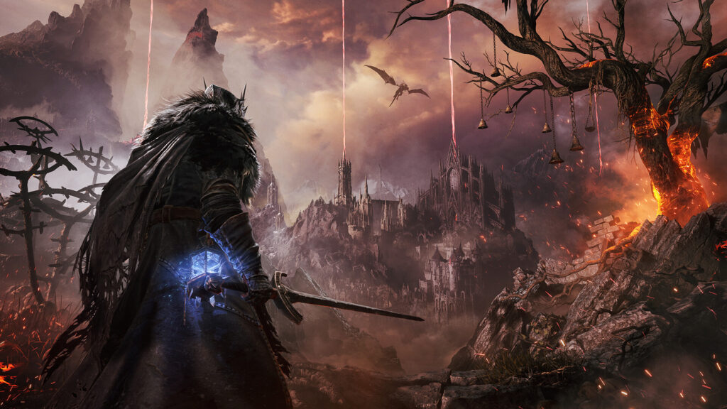 The Dark Crusader surveys Mournstead in Lords of the Fallen. 