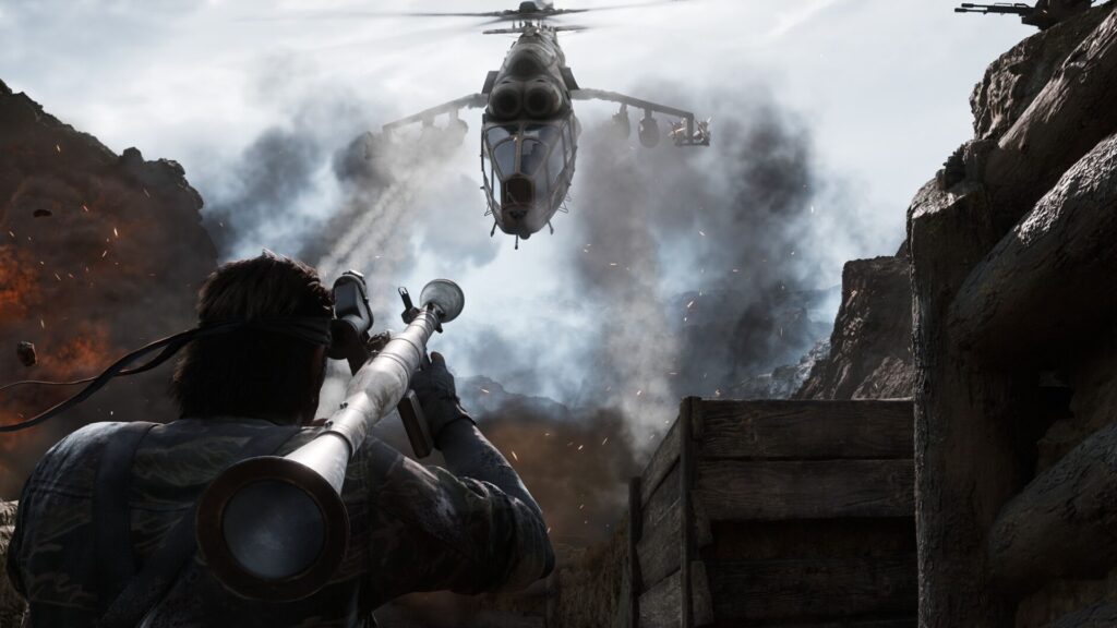 metal gear solid destroying helicopter