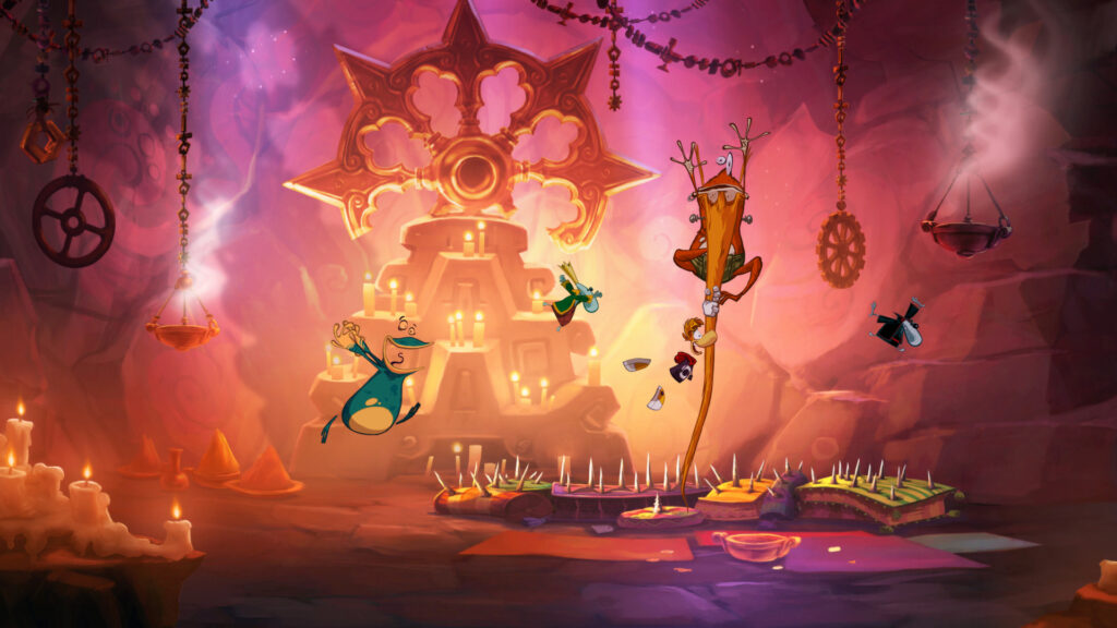 Rayman takes on an enemy in one of Ubisoft's many titles in the franchise. 