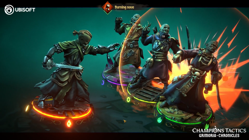 Collectible NFC figurines battle it out in Ubisoft's Champions Tactics. 